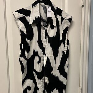 Express Black and White Abstract Men's Shirt